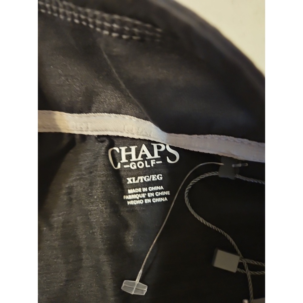 NWT Chaps Golf Men's 1/4 Zip Pullover Thin Long Sleeve Polo Size XL Black (A974) - Picture 4 of 6